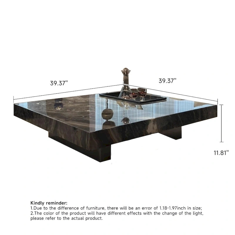 Table basse carrée en pierre frittée