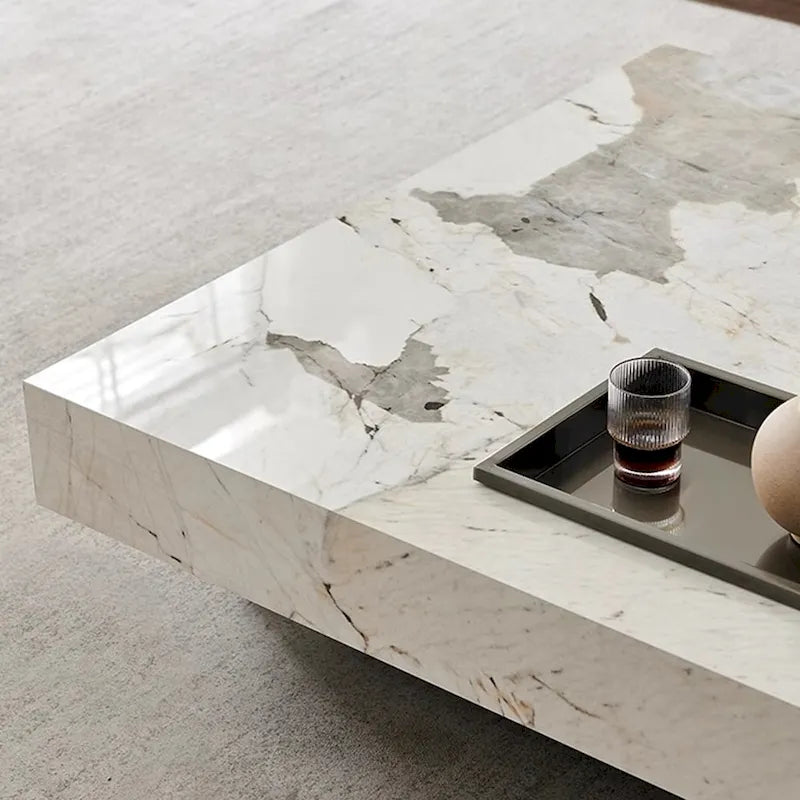 Table basse carrée en pierre frittée