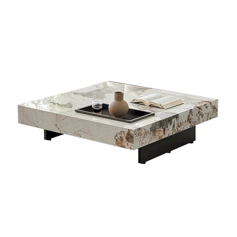 Table basse carrée en pierre frittée