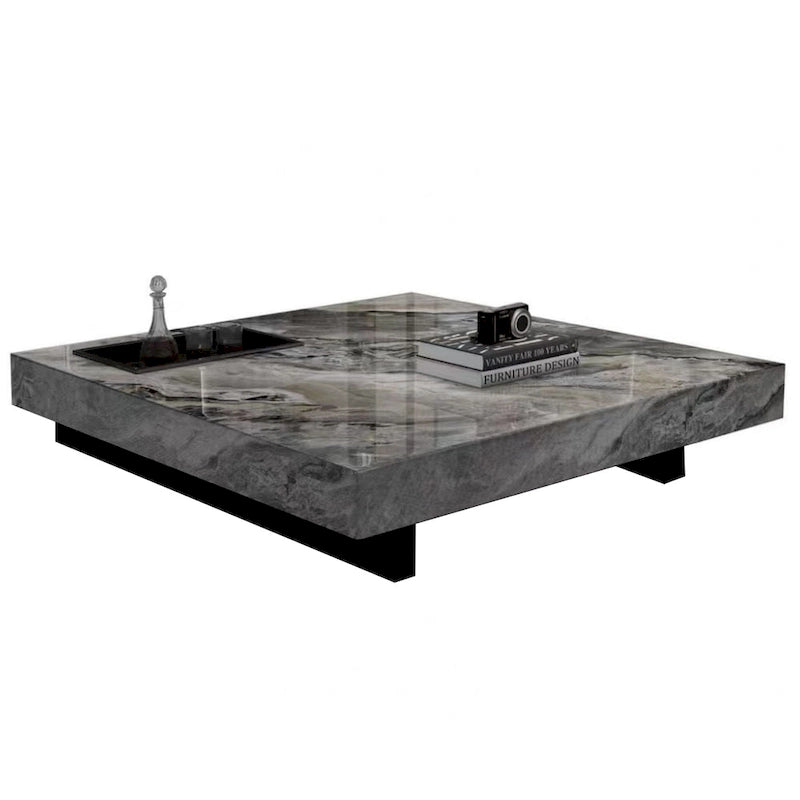 Table basse carrée en pierre frittée