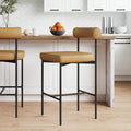 Nathan James Dahlia Counter Height Barstool or Dining Chair with Back and Upholstered Cushion