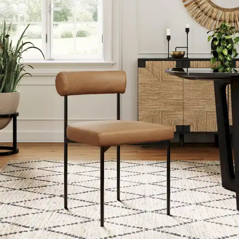 Tabouret de bar hauteur comptoir ou chaise de salle à manger avec dossier et coussin rembourré