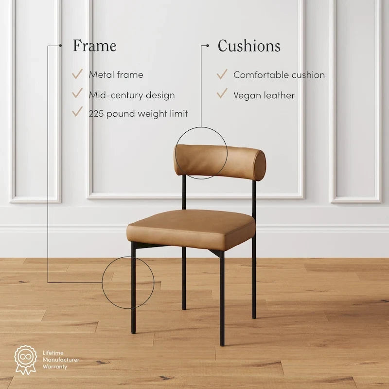 Tabouret de bar hauteur comptoir ou chaise de salle à manger avec dossier et coussin rembourré
