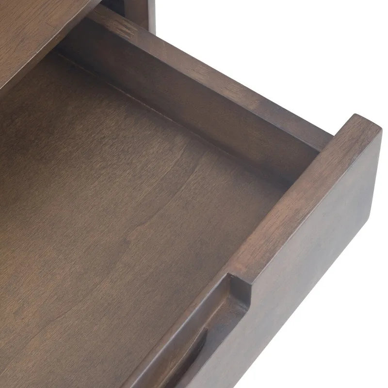 Console industrielle de 54 po de large en BOIS MASSIF et métal, couleur noyer brun - 54 larg. x 16 prof. x 30 haut.