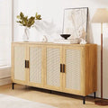 Buffet de cuisine avec portes décorées en rotin