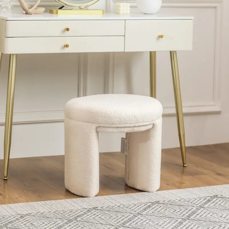 Pouf repose-pieds ottoman Teddy bas Coiffeuse
