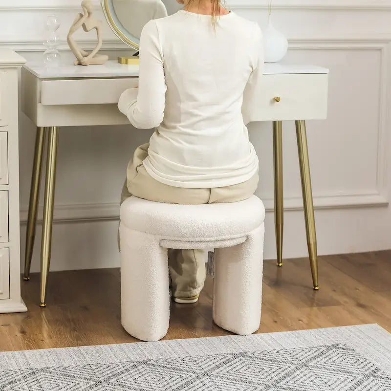 Pouf repose-pieds ottoman Teddy bas Coiffeuse