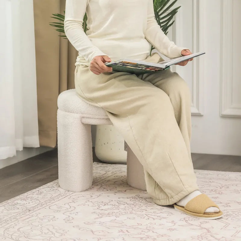 Pouf repose-pieds ottoman Teddy bas Coiffeuse