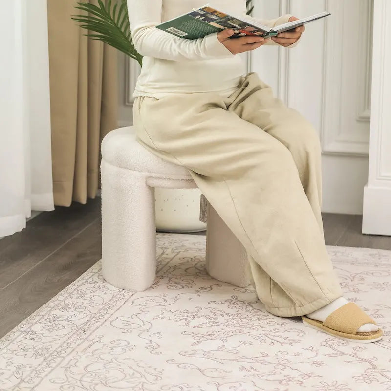 Pouf repose-pieds ottoman Teddy bas Coiffeuse