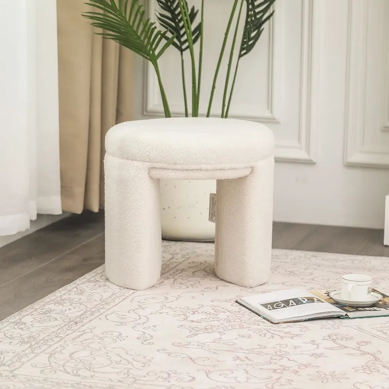 Pouf repose-pieds ottoman Teddy bas Coiffeuse
