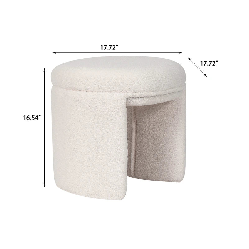 Pouf repose-pieds ottoman Teddy bas Coiffeuse