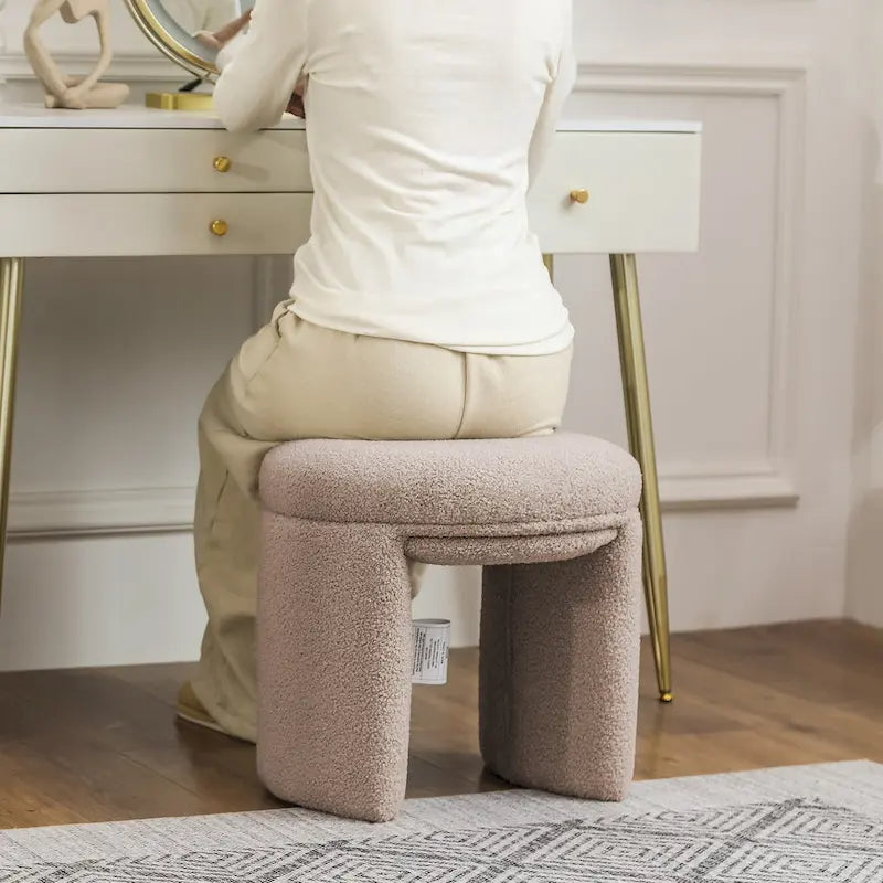 Pouf repose-pieds ottoman Teddy bas Coiffeuse