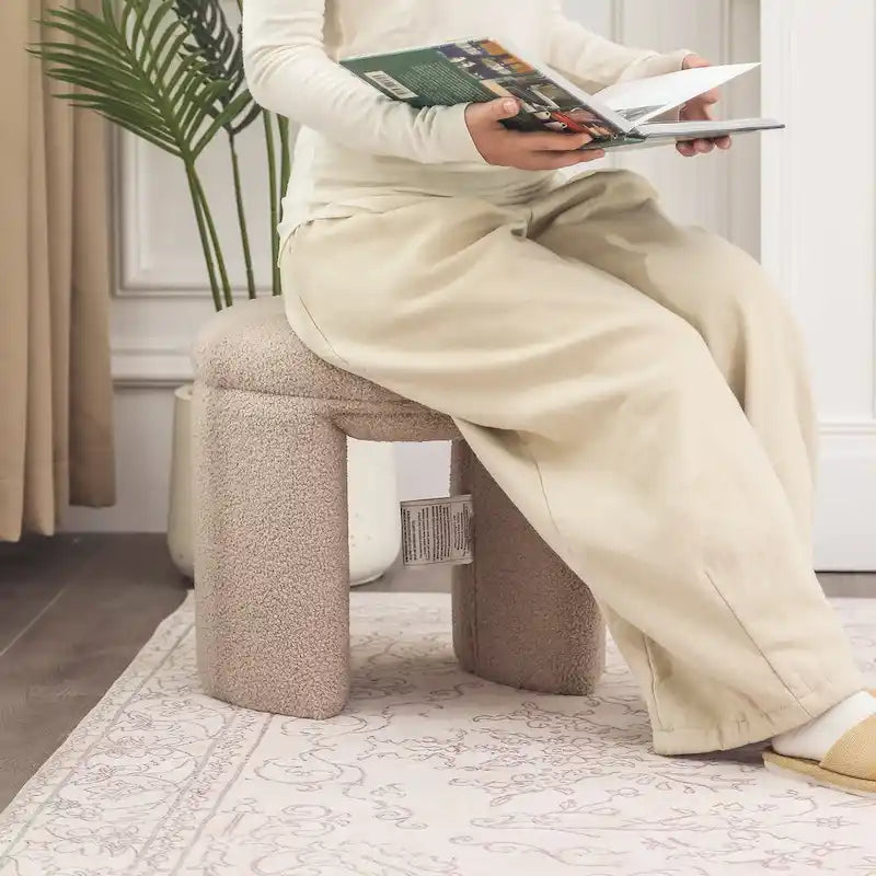Pouf repose-pieds ottoman Teddy bas Coiffeuse
