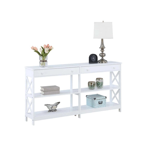 Table console avec étagères Oxford 2 tiroirs de 60 pouces
