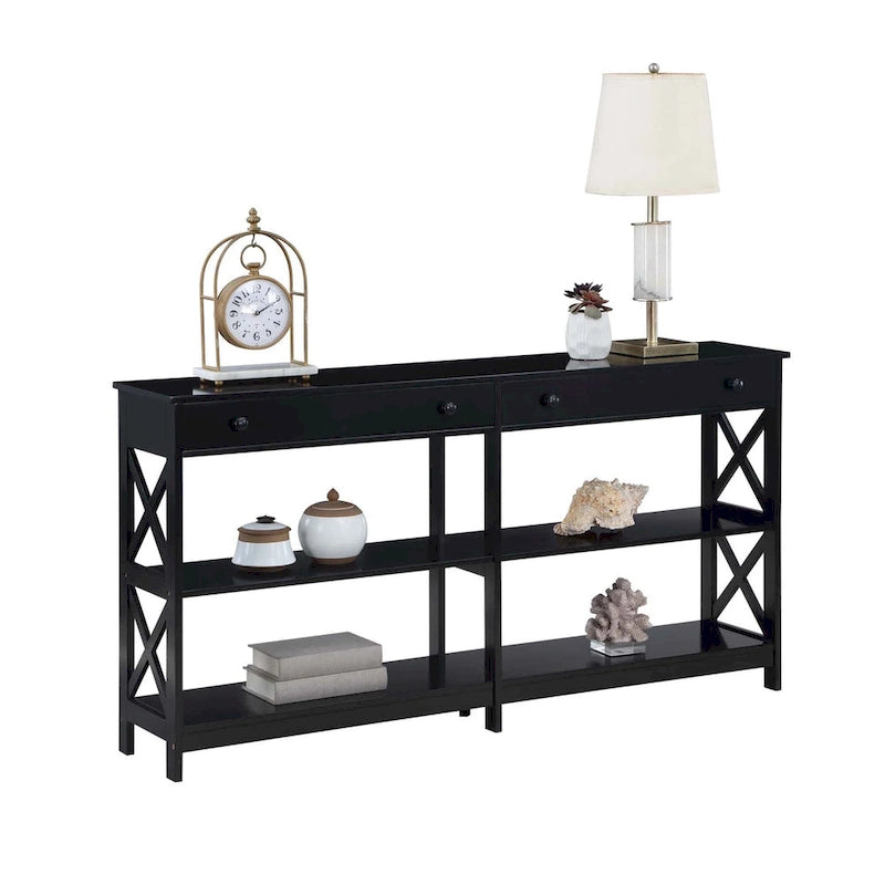 Convenience Concepts Oxford 2 Drawer 60 inch Console Table with Shelves