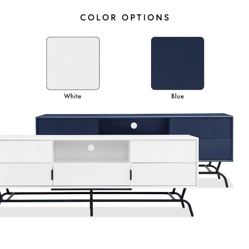 Modern 60-inch 3-Drawer Media Cabinet TV Stand with Cable Hole