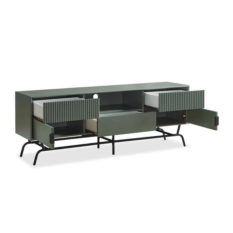 Modern 60-inch 3-Drawer Media Cabinet TV Stand with Cable Hole