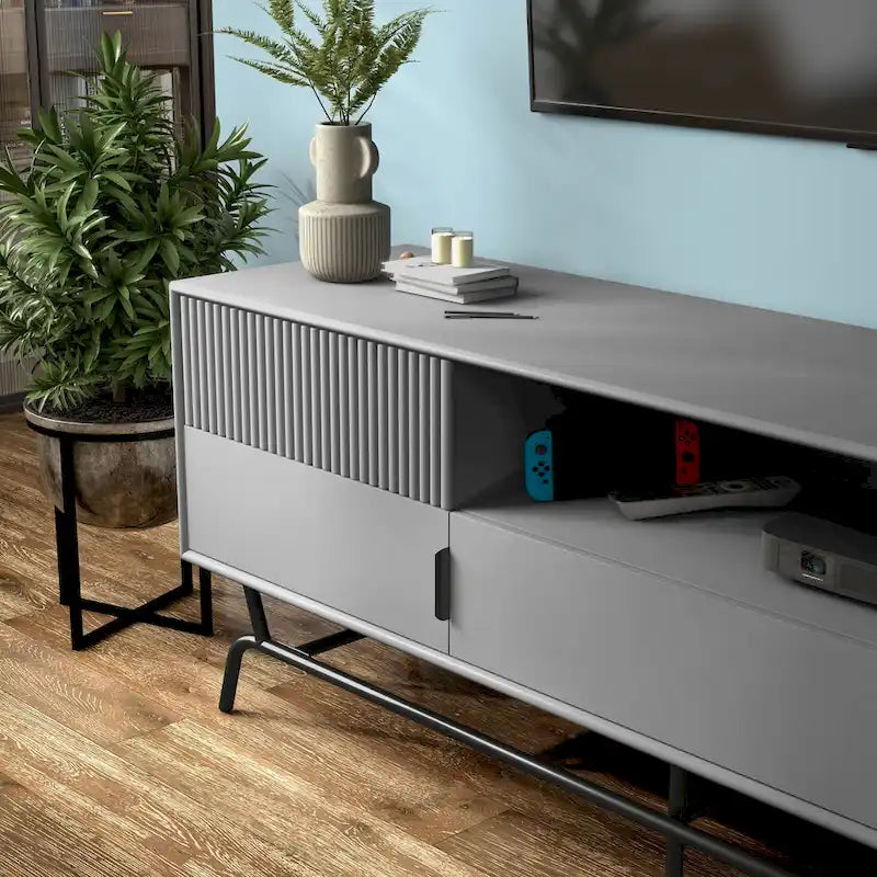 Modern 60-inch 3-Drawer Media Cabinet TV Stand with Cable Hole
