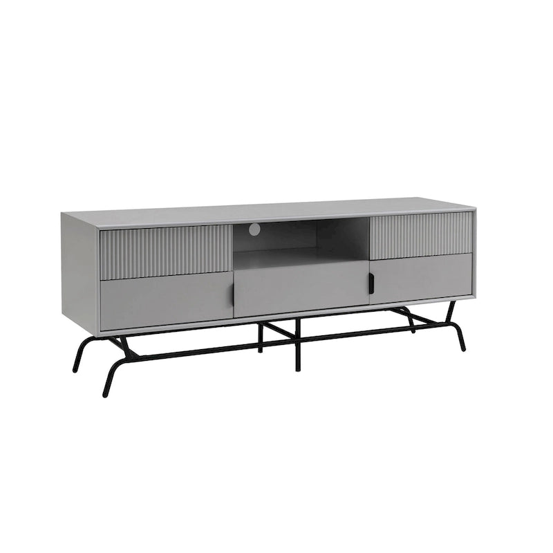 Modern 60-inch 3-Drawer Media Cabinet TV Stand with Cable Hole