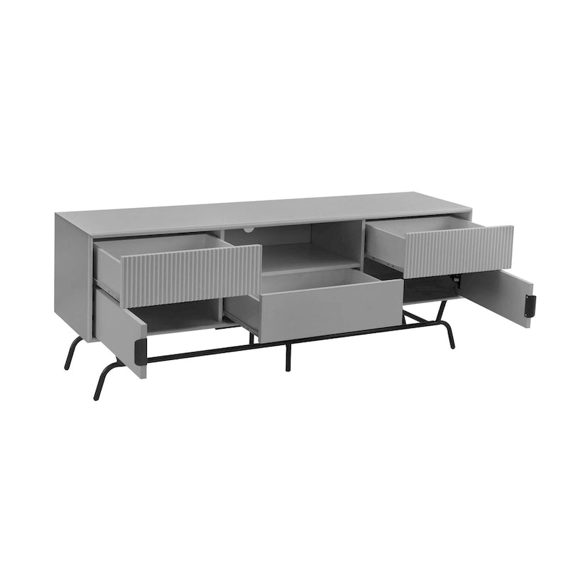 Modern 60-inch 3-Drawer Media Cabinet TV Stand with Cable Hole