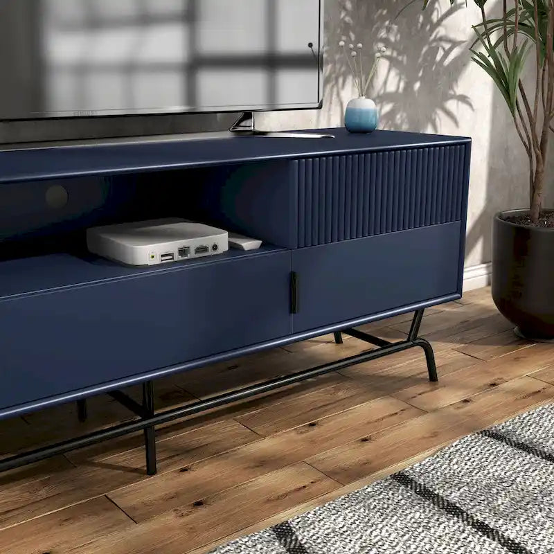 Modern 60-inch 3-Drawer Media Cabinet TV Stand with Cable Hole