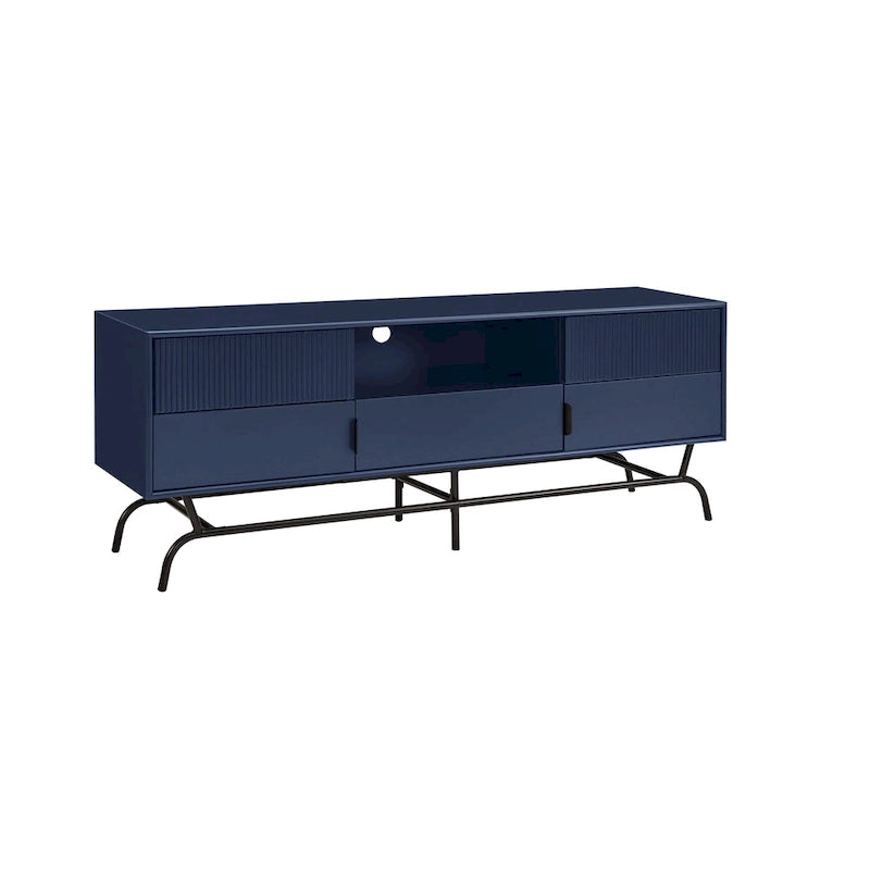 Modern 60-inch 3-Drawer Media Cabinet TV Stand with Cable Hole