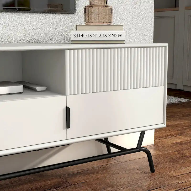 Modern 60-inch 3-Drawer Media Cabinet TV Stand with Cable Hole