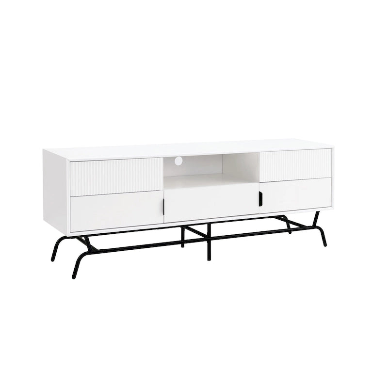 Modern 60-inch 3-Drawer Media Cabinet TV Stand with Cable Hole