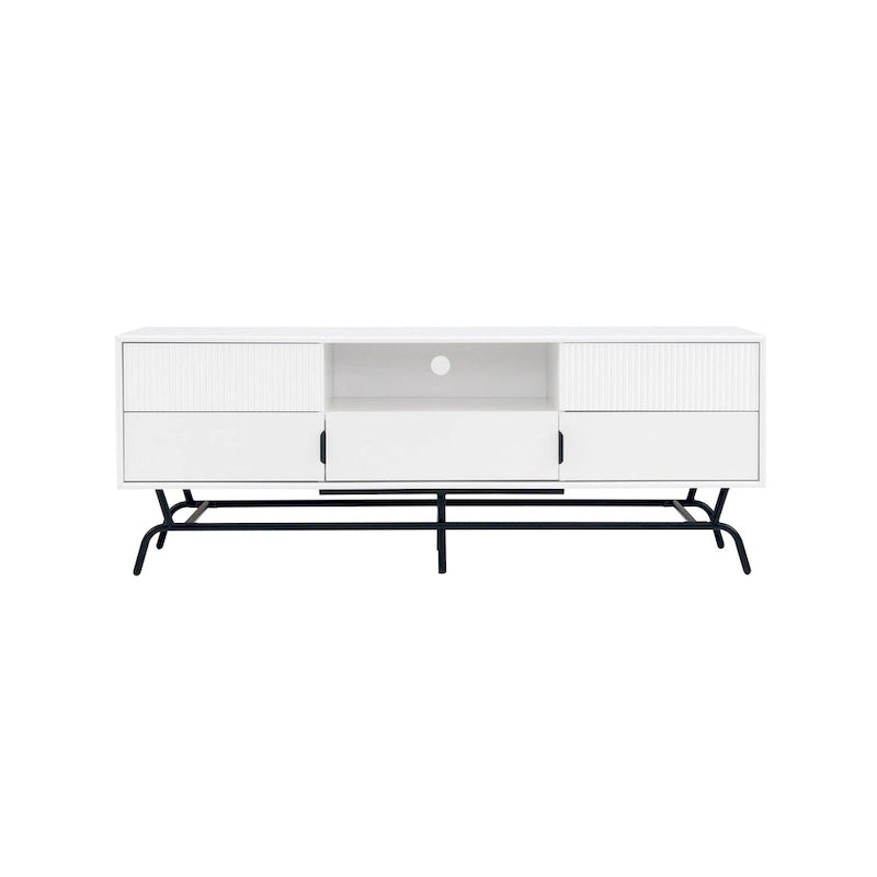 Modern 60-inch 3-Drawer Media Cabinet TV Stand with Cable Hole