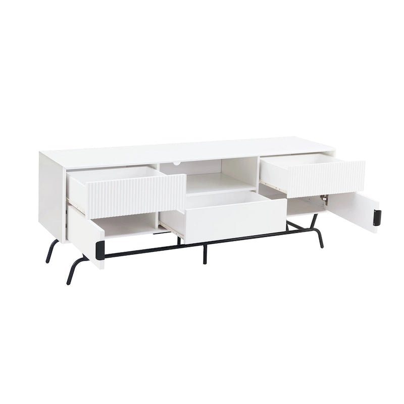 Modern 60-inch 3-Drawer Media Cabinet TV Stand with Cable Hole
