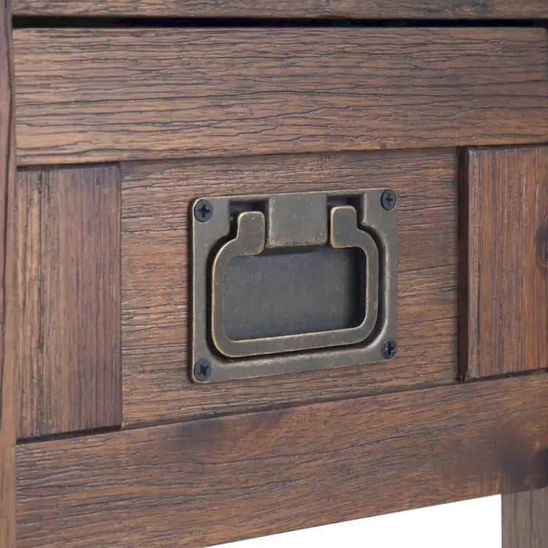 Table d'appoint étroite rectangulaire rustique en BOIS D'ACACIA MASSIF de 14 pouces de large - 14 L x 24 P x 20 H