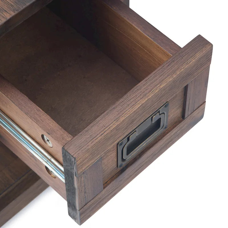Table d'appoint étroite rectangulaire rustique en BOIS D'ACACIA MASSIF de 14 pouces de large - 14 L x 24 P x 20 H