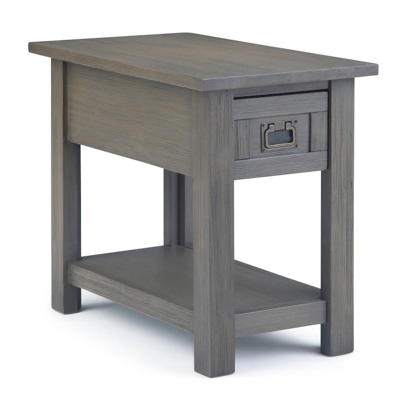 Table d'appoint étroite rectangulaire rustique en BOIS D'ACACIA MASSIF de 14 pouces de large - 14 L x 24 P x 20 H