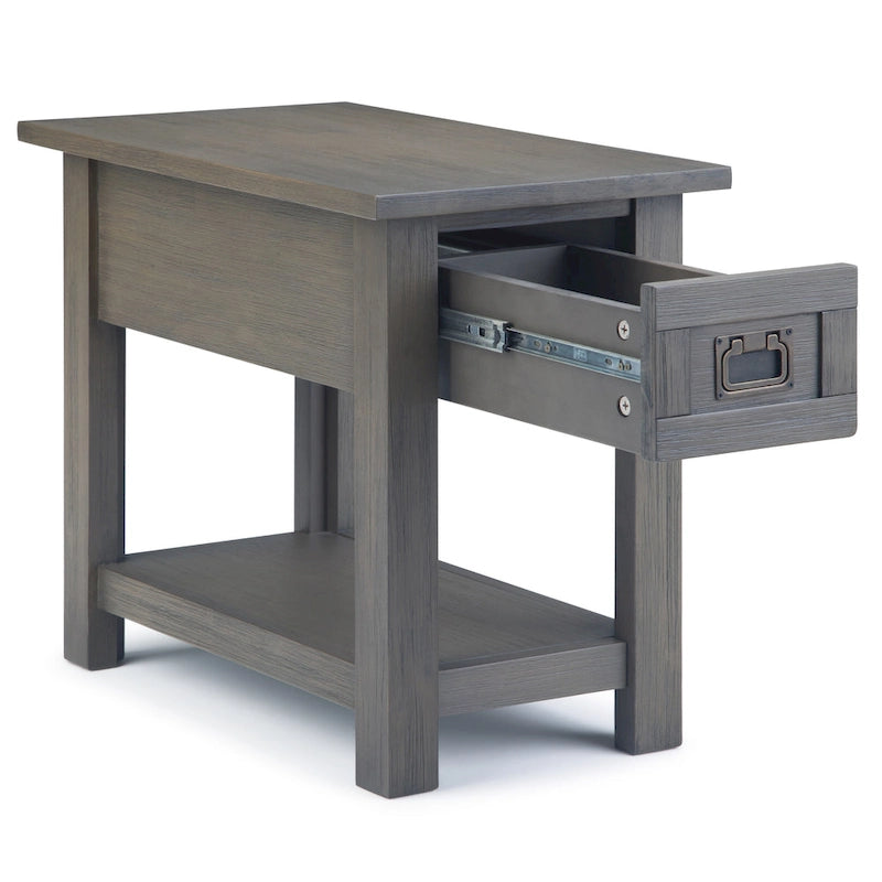 Table d'appoint étroite rectangulaire rustique en BOIS D'ACACIA MASSIF de 14 pouces de large - 14 L x 24 P x 20 H
