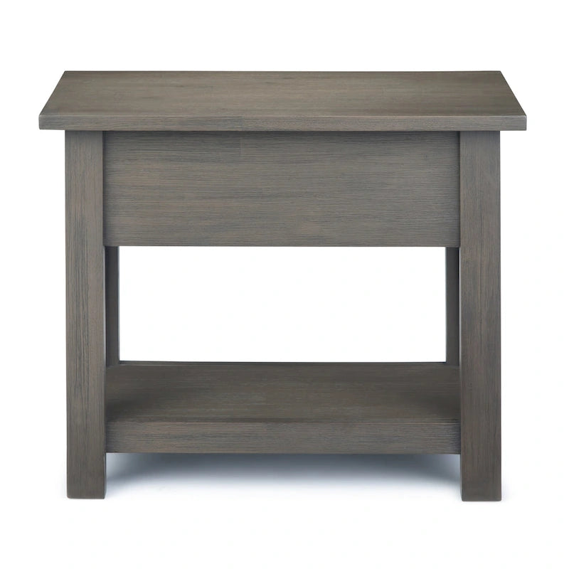 Table d'appoint étroite rectangulaire rustique en BOIS D'ACACIA MASSIF de 14 pouces de large - 14 L x 24 P x 20 H