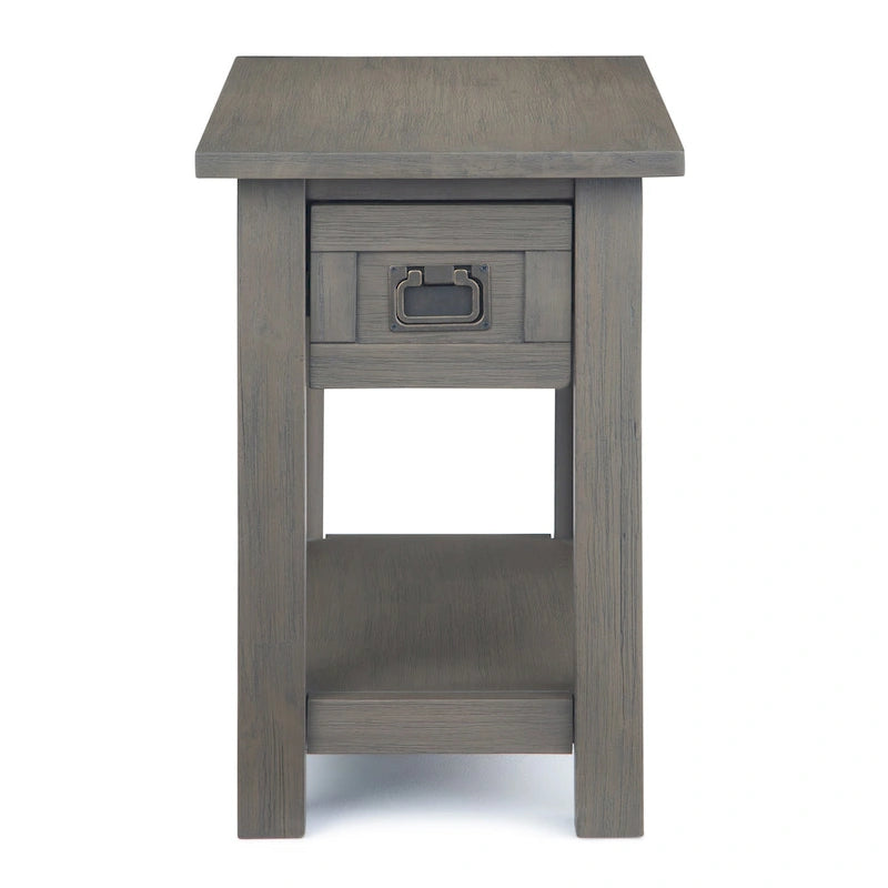 Table d'appoint étroite rectangulaire rustique en BOIS D'ACACIA MASSIF de 14 pouces de large - 14 L x 24 P x 20 H