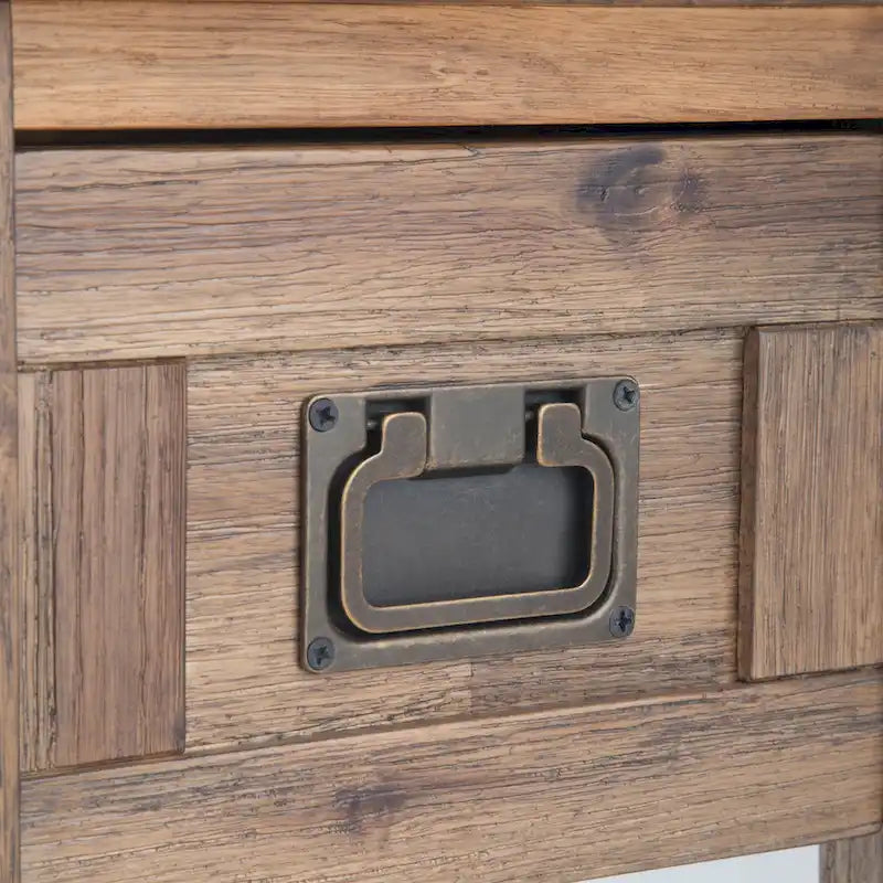 Table d'appoint étroite rectangulaire rustique en BOIS D'ACACIA MASSIF de 14 pouces de large - 14 L x 24 P x 20 H
