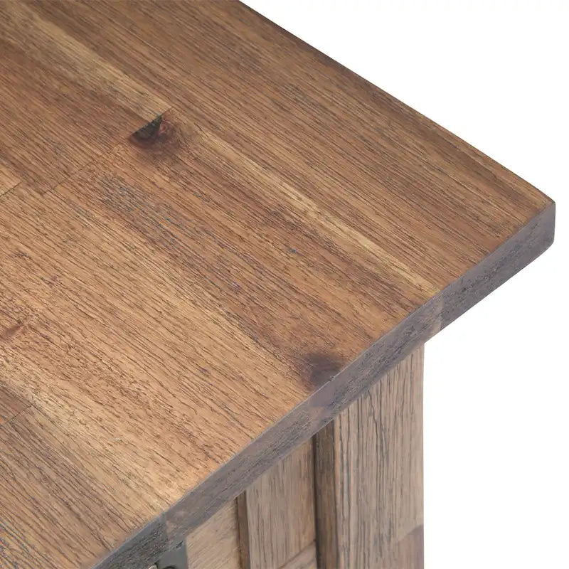 Table d'appoint étroite rectangulaire rustique en BOIS D'ACACIA MASSIF de 14 pouces de large - 14 L x 24 P x 20 H