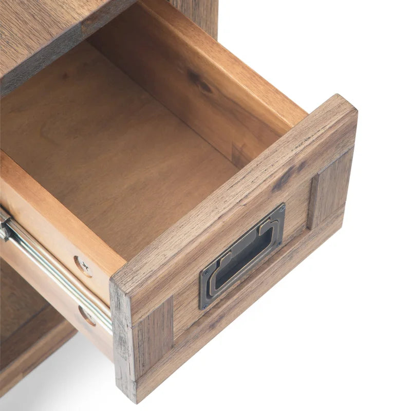 Table d'appoint étroite rectangulaire rustique en BOIS D'ACACIA MASSIF de 14 pouces de large - 14 L x 24 P x 20 H