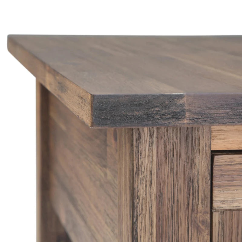 Table d'appoint étroite rectangulaire rustique en BOIS D'ACACIA MASSIF de 14 pouces de large - 14 L x 24 P x 20 H