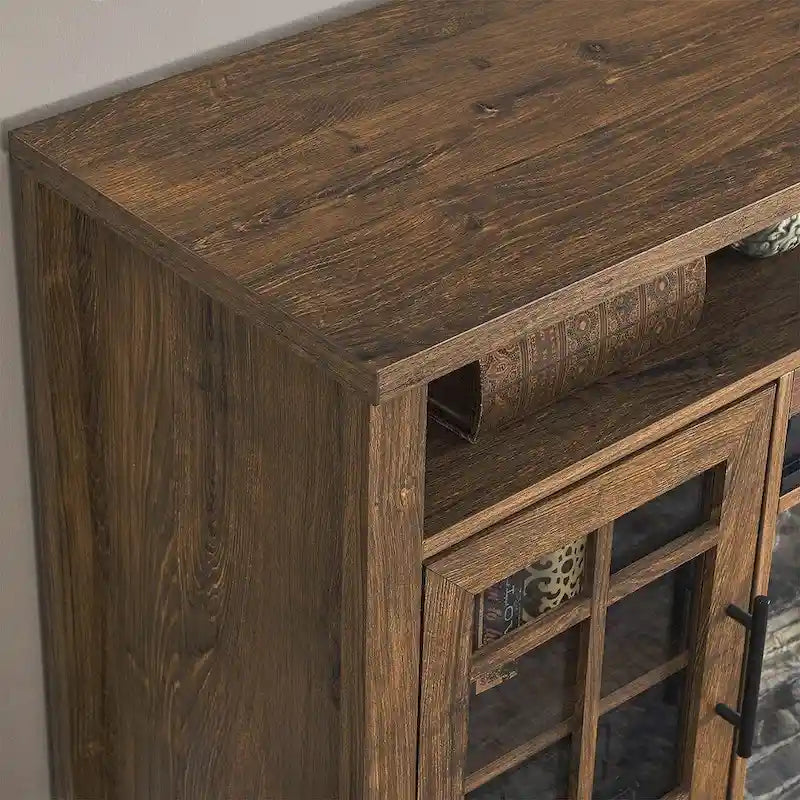 Meuble TV pour téléviseurs jusqu'à 55 pouces avec cheminée électrique