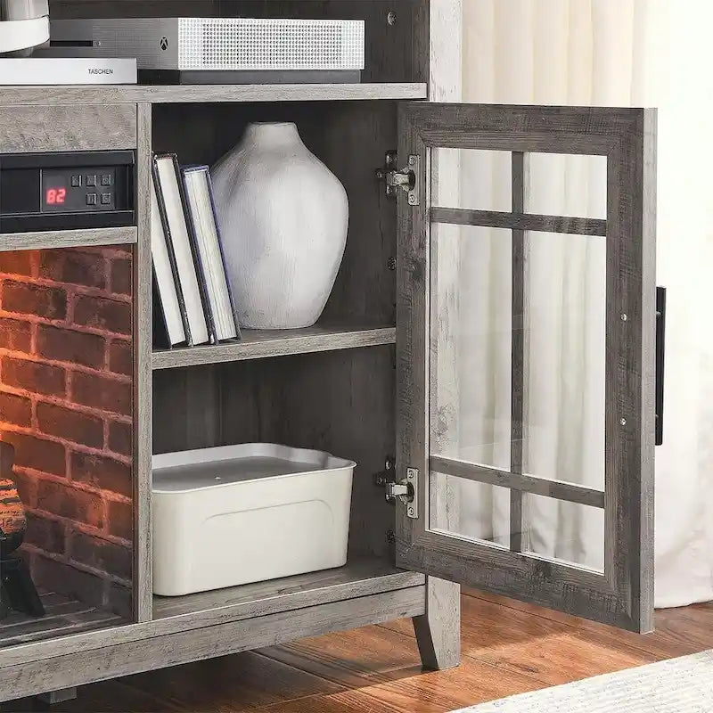 Meuble TV pour téléviseurs jusqu'à 55 pouces avec cheminée électrique