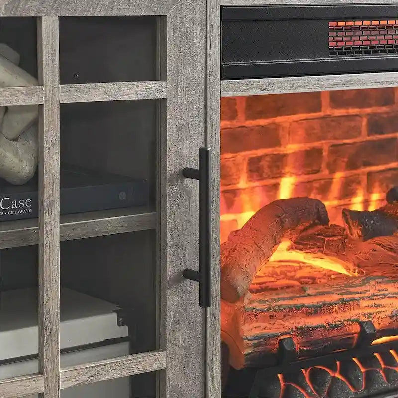 Meuble TV pour téléviseurs jusqu'à 55 pouces avec cheminée électrique