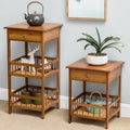 Solid Wood End Table With Storage