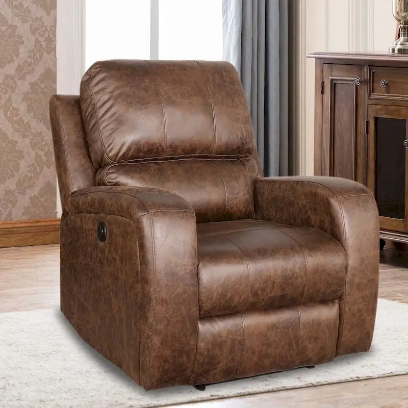 Fauteuil inclinable manuel en tissu et canapé simple