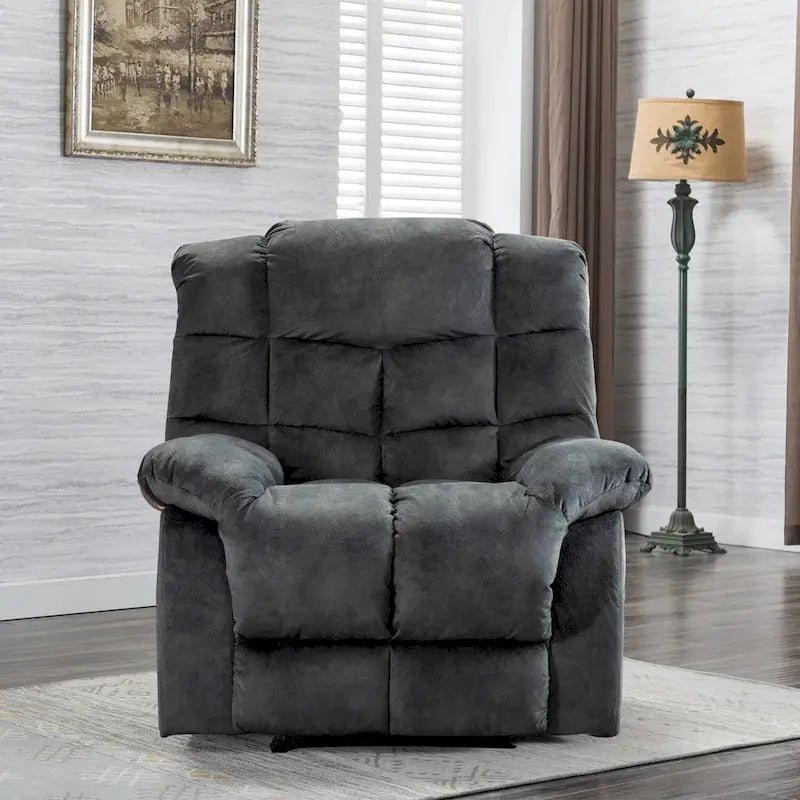 Fauteuil inclinable manuel en tissu et canapé simple