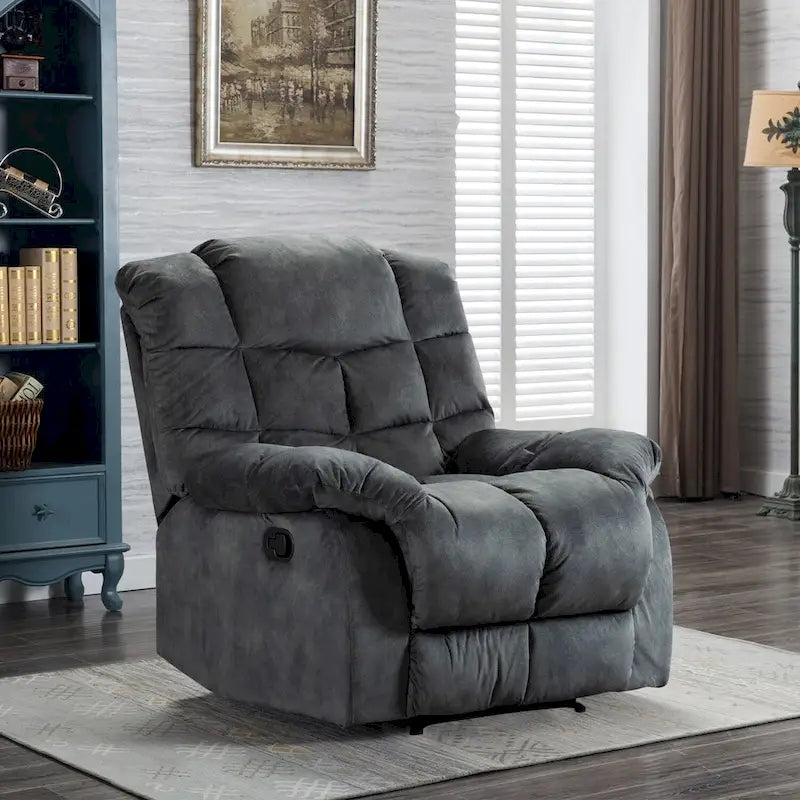 Fauteuil inclinable manuel en tissu et canapé simple