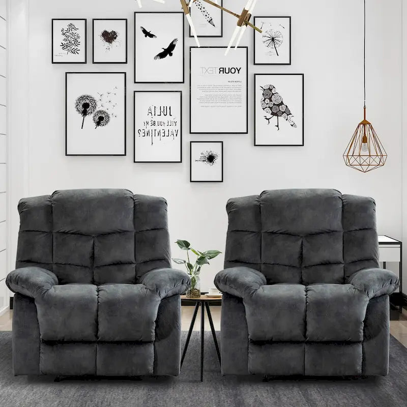 Fauteuil inclinable manuel en tissu et canapé simple