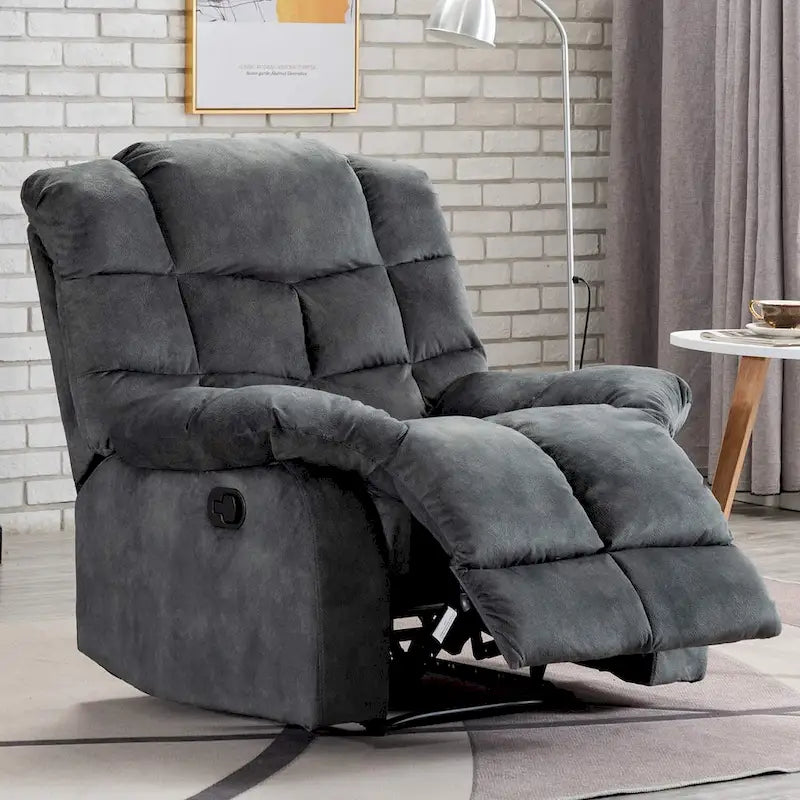 Fauteuil inclinable manuel en tissu et canapé simple