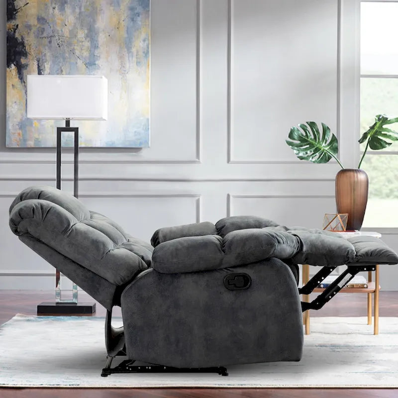 Fauteuil inclinable manuel en tissu et canapé simple